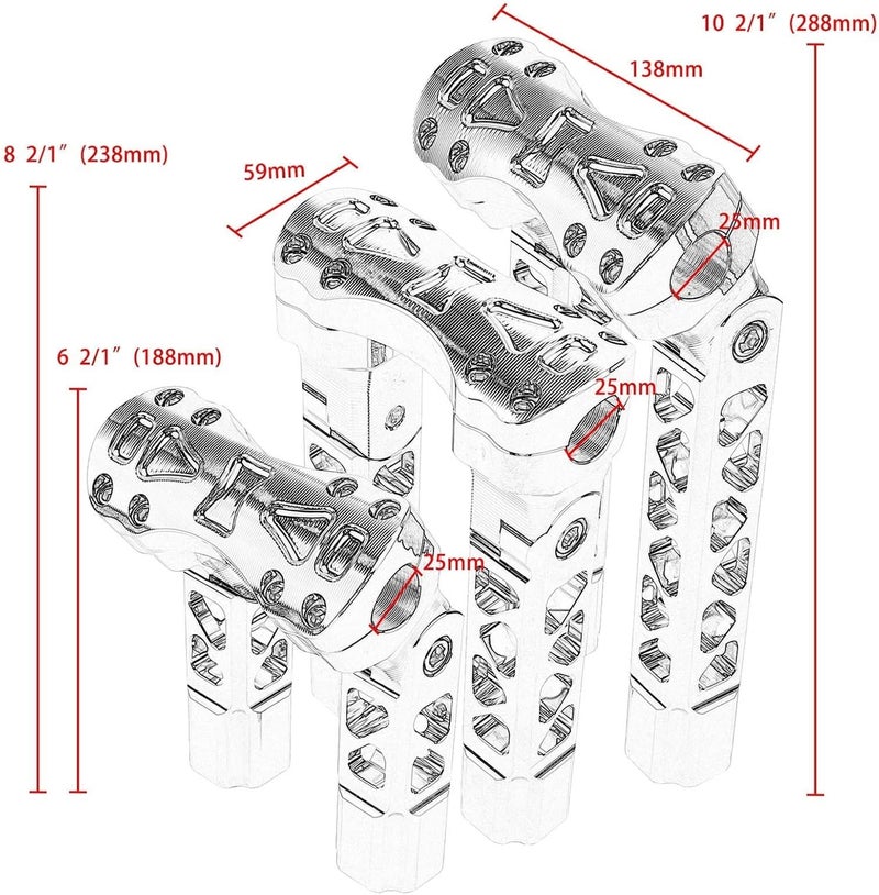 DEMULAX 25mm Pullback Handlebar Risers for Harley Motorcycles - Image 2