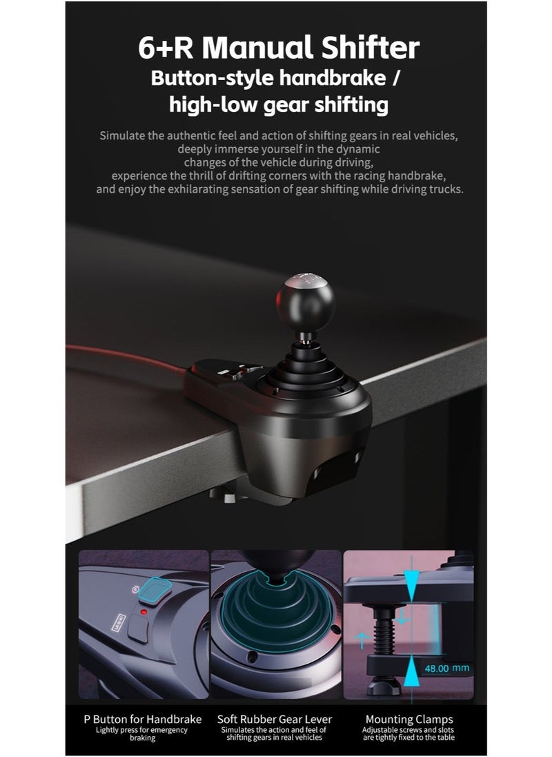 Generic - V9 Gen2 270° / 900° Racing Steering Wheel Bundle with 3-Pedals & 6+R Shifter – Dual Motor Vibration, Hall Effect Pedals, RGB Lights – Multi-Platform for PC, Xbox Series X/S, PS4, PS3, Switch – Magnetic Encoder & Adjustable Clamps - Image 1