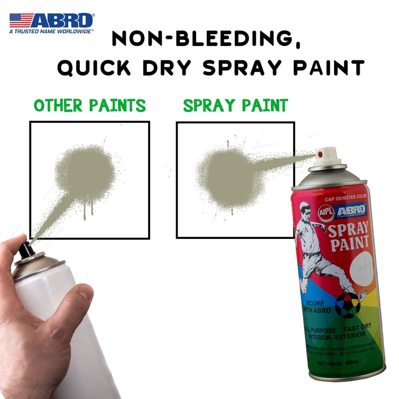 Abro SP-91 Multipurpose Colour Spray Paint Can (400ml, Grey) DIY Quick Drying for Metal, Wood, Walls, Automotive Cars and Bikes - Image 3