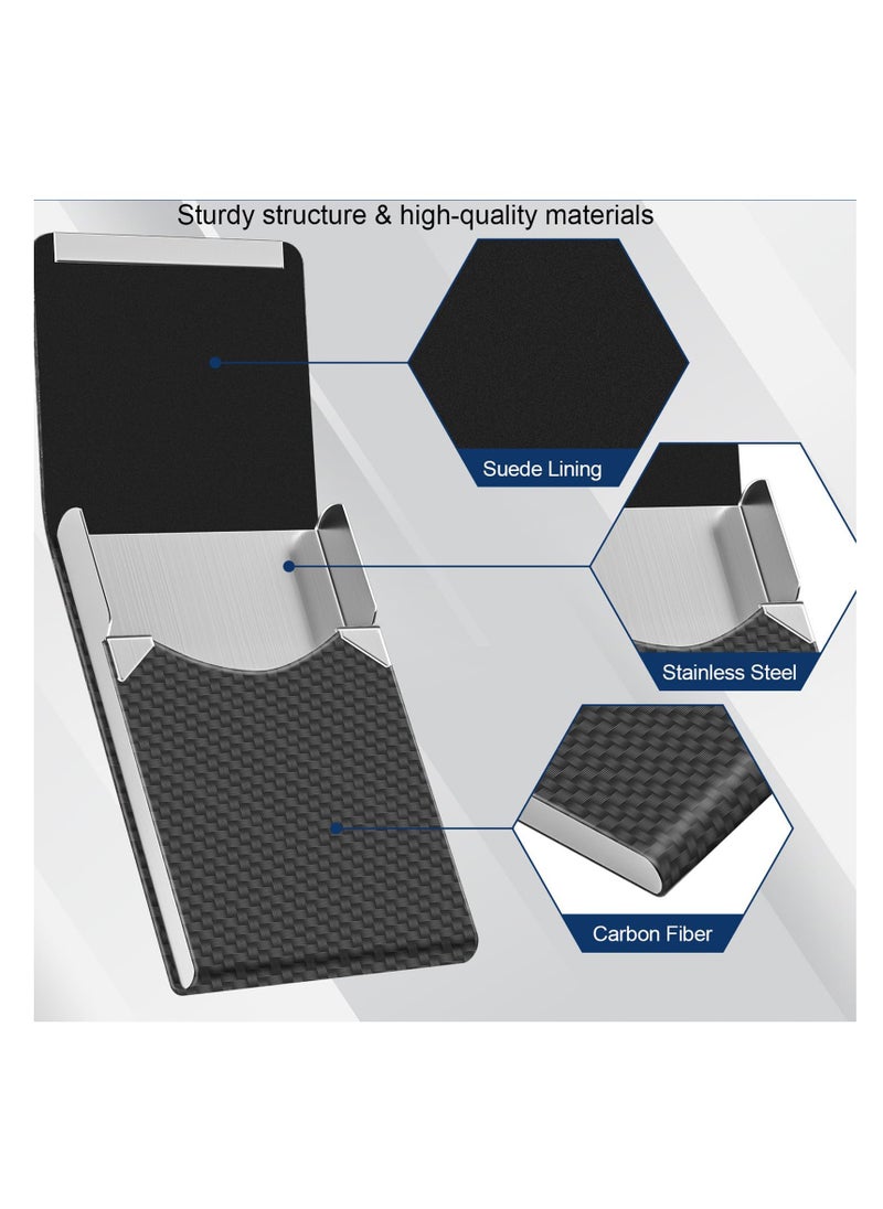 SUNSAR Business Card Holder, Metal Slim Business Card Case, Pocket Card Holder for Women or Men with Magnetic Closure  - Image 2