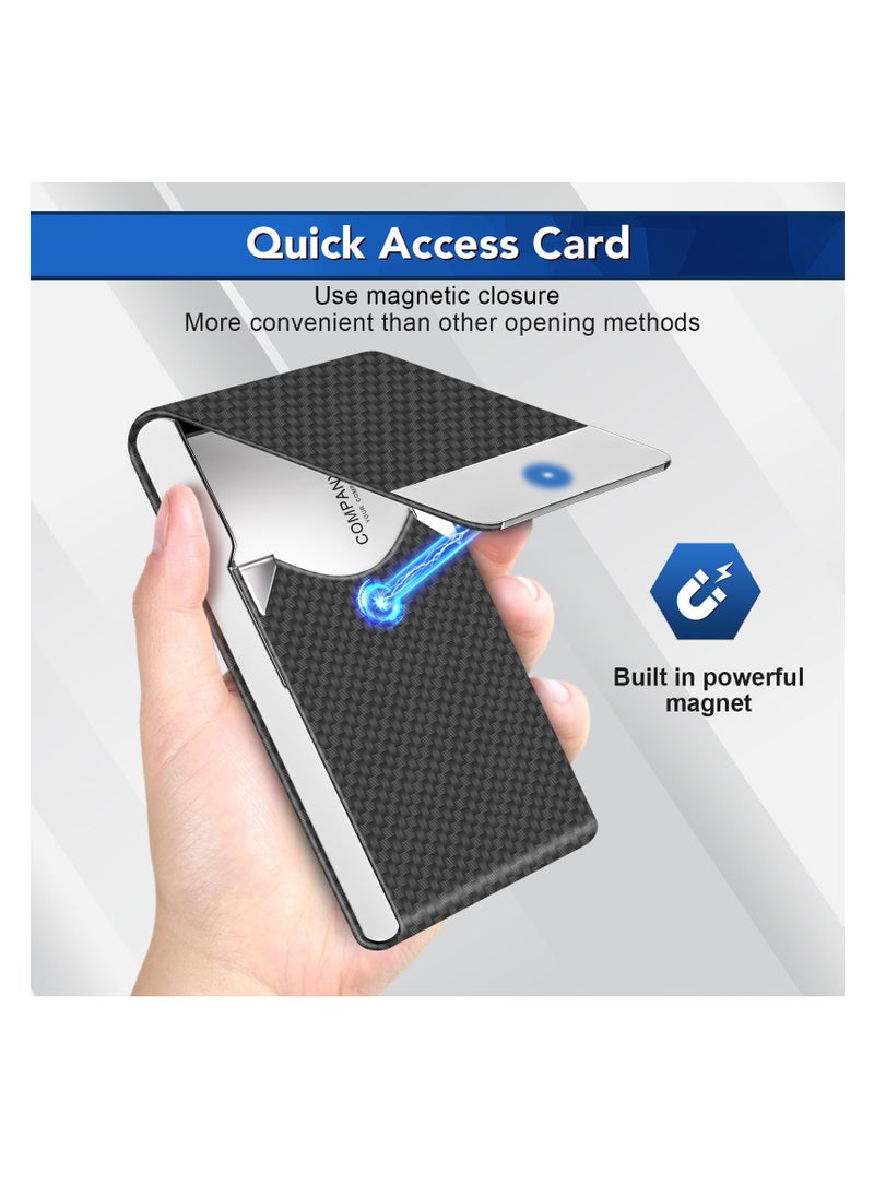SUNSAR Business Card Holder, Metal Slim Business Card Case, Pocket Card Holder for Women or Men with Magnetic Closure  - Image 3