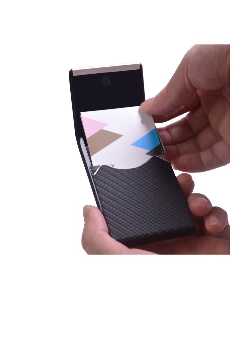 SUNSAR Business Card Holder, Metal Slim Business Card Case, Pocket Card Holder for Women or Men with Magnetic Closure  - Image 4
