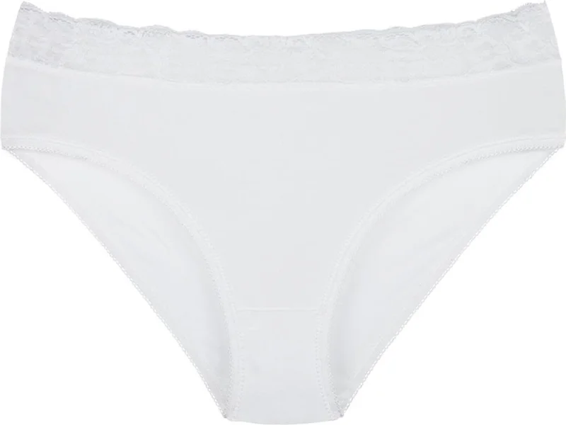 سينسو Women's Organic Bamboo Fabric Lace Waist Slip Panties 5 Pack Set - KTS3081