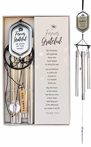 The Grandparent Gift Co. Forever Grateful Wind Chime with Engraved Thank You Message  Unique Gift of GratitudeAppreciation GiftThank You Gift for Special FriendFamilyCoworkersTeachersMentor 