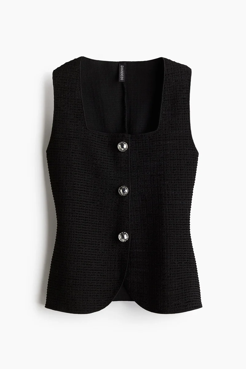 اتش اند ام Textured jersey waistcoat