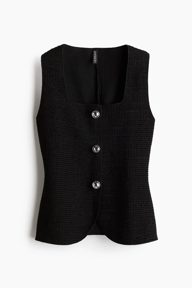 H&M Textured jersey waistcoat