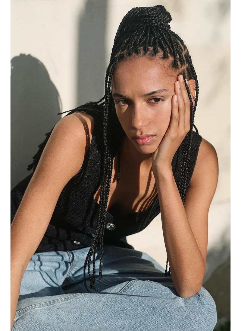 اتش اند ام Textured jersey waistcoat