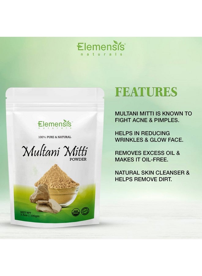 Pure & Natural Multani Mitti Powder For Face Pack For Lightens & Brightens Skin Fights Spots & Boosts Glow 200Gm