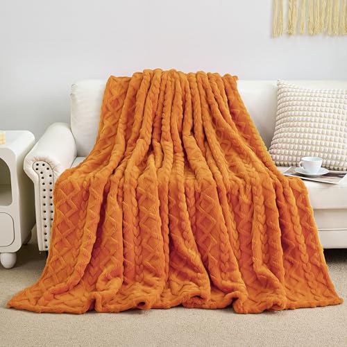 Aganear Flannel Throw Blanket - 50"x60" Orange Blankets Boho Decor Cozy Soft Bedding for Warm Present for Tennessee Vols, Christmas, Halloween, Housewarming - Image 5