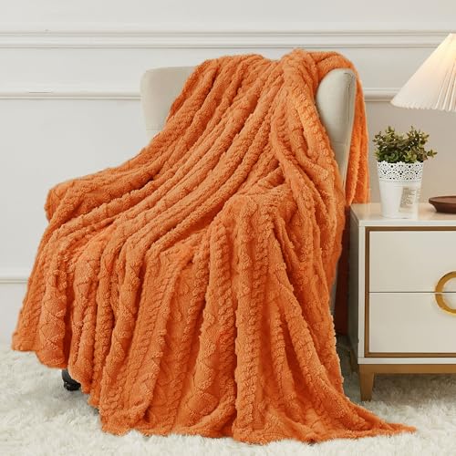 Aganear Flannel Throw Blanket - 50"x60" Orange Blankets Boho Decor Cozy Soft Bedding for Warm Present for Tennessee Vols, Christmas, Halloween, Housewarming - Image 1