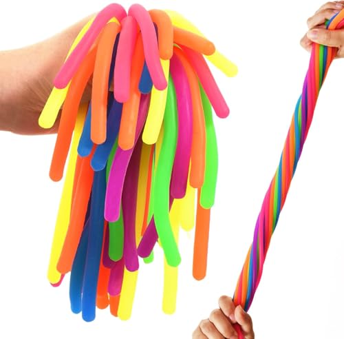 Rtinsd String Stretchy Fidget Toys for Kids 12 Packs Silly Noodles Adults Stretch String for School Classroom Rewards Back to School - Image 1