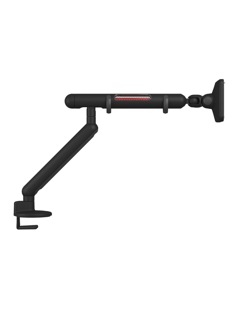 Gaming Monitor Arm Mount: Black, Cable Management, 21" Extension, VESA 75mm/100mm, 18"-28" Monitor Compatibility 9.1kg Weight-Bearing Capacity, Inspired by Star wars Light Saber Design
