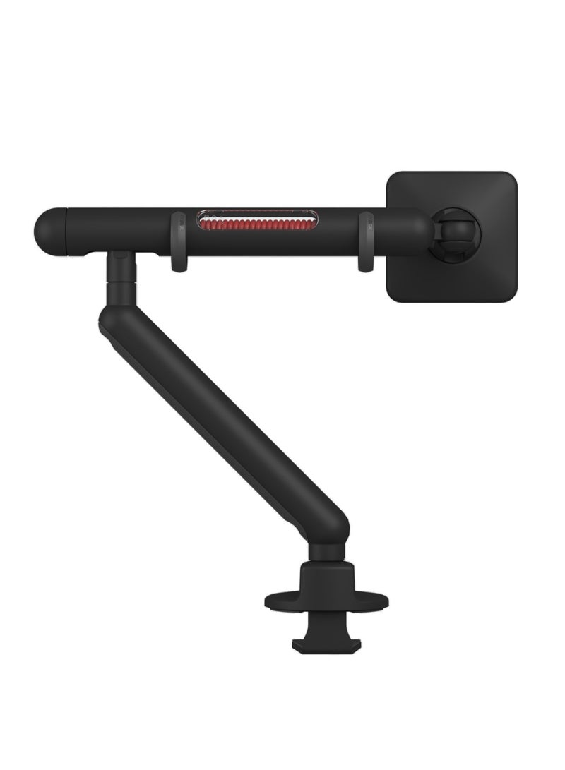 Gaming Monitor Arm Mount: Black, Cable Management, 21" Extension, VESA 75mm/100mm, 18"-28" Monitor Compatibility 9.1kg Weight-Bearing Capacity, Inspired by Star wars Light Saber Design