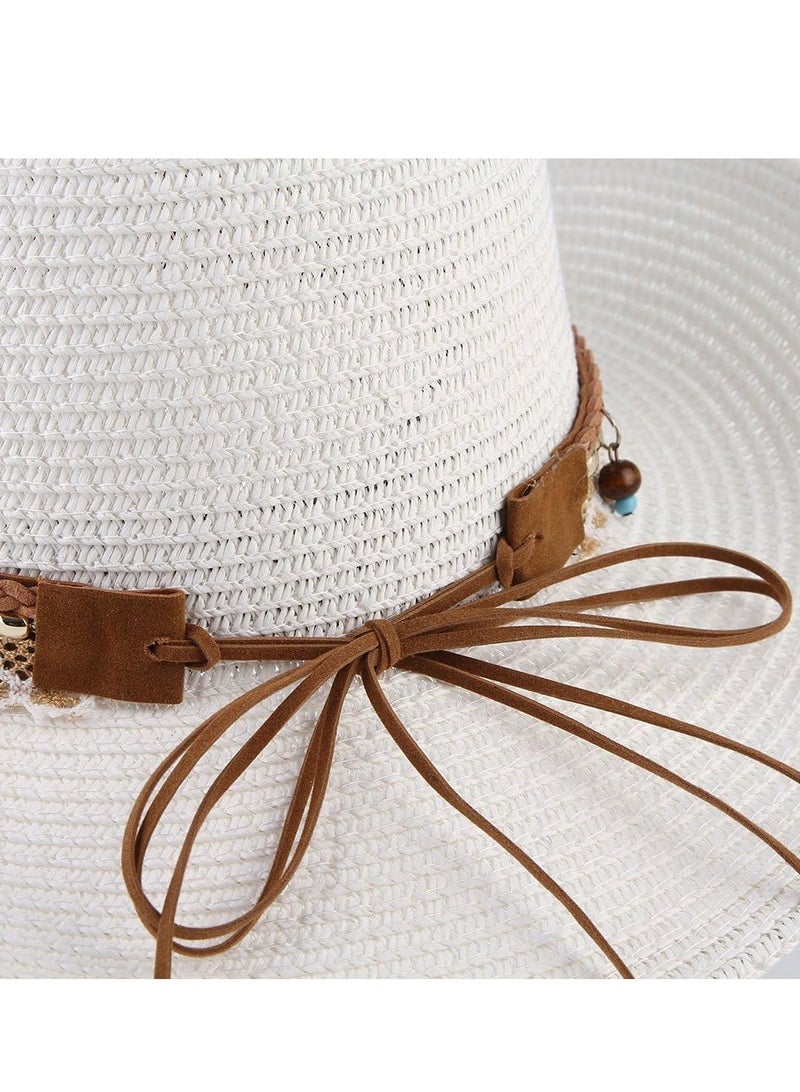 Barakah Cowboy Hat Straw Ceremony Beach Sunscreen Roll Up Wide Brim Western Cowgirl Summer Sun For Women Men Girls - Image 4