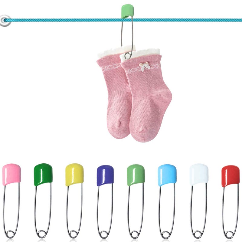 yuntop 50 Pcs Diaper Pins, Plastic Head Safety Pin with Safe Locking Closures (Colorful) - Image 3