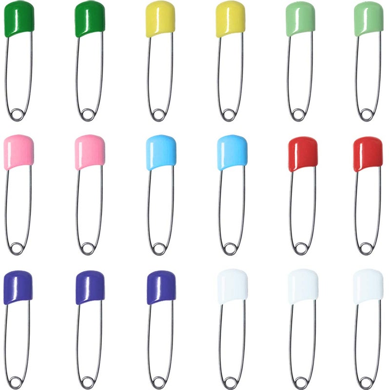 yuntop 50 Pcs Diaper Pins, Plastic Head Safety Pin with Safe Locking Closures (Colorful) - Image 1