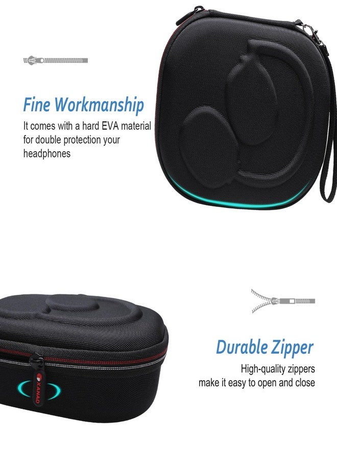 XANAD Hard Case for Bose QuietComfort, QC Ultra, QC 45, QC 35, QC45 SE, QC SE Wireless Noise Cancelling Headphones, Soundcore H30i On-Ear Headphones（Outer Black+Inner Blue） - Image 2