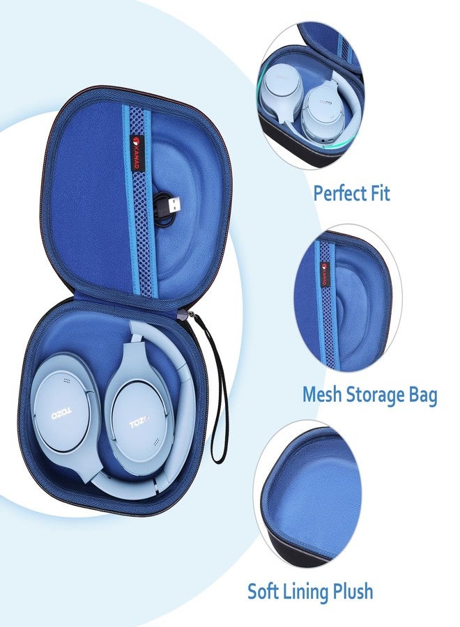 XANAD Hard Case for Bose QuietComfort, QC Ultra, QC 45, QC 35, QC45 SE, QC SE Wireless Noise Cancelling Headphones, Soundcore H30i On-Ear Headphones（Outer Black+Inner Blue） - Image 3