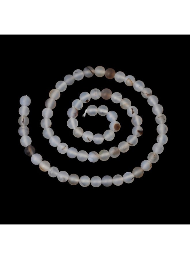 CHEAVIAN 60PCS 6mm Natural Frosted Moss Grass Agate Gemstone Round Loose Beads for Jewelry Making 1 Strand 15" - Image 2