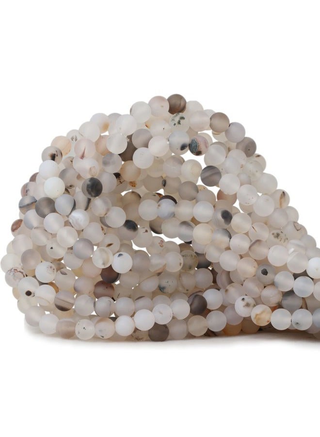 CHEAVIAN 60PCS 6mm Natural Frosted Moss Grass Agate Gemstone Round Loose Beads for Jewelry Making 1 Strand 15" - Image 1