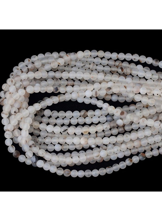 CHEAVIAN 60PCS 6mm Natural Frosted Moss Grass Agate Gemstone Round Loose Beads for Jewelry Making 1 Strand 15" - Image 3