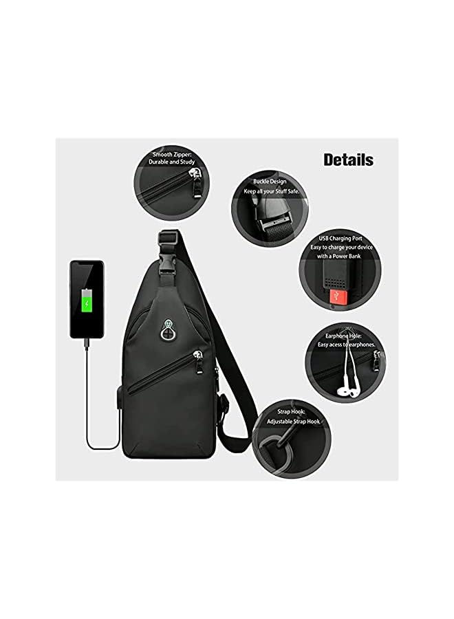 erorex Crossbody Gaming Bag, Portable Waterproof Travel Bag, for Nintendo Switch, Lite, OLED, Backpack Carrying Case Boy for Console Dock Accessories Storage, USB Charging Port - Image 4