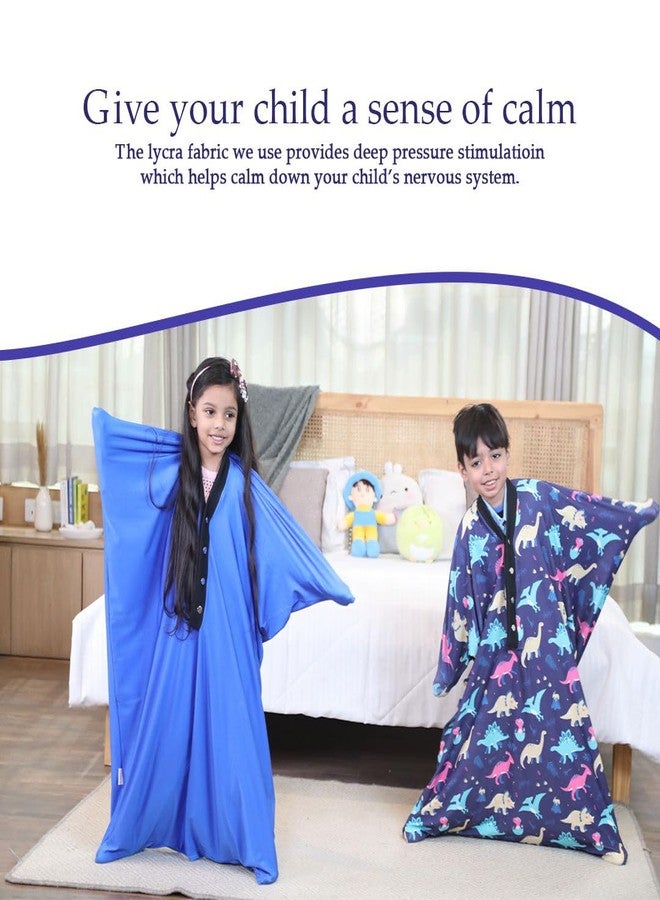 جورب الجسم الحسي من إيبلي، لفافة كاملة للجسم لتخفيف التوتر، كيس حسي مريح ومرن وجيد التهوية للأولاد والبنات، بدلة ضغط علاجية مرنة للأطفال، نايلون-سباندكس، أزرق، صغير - Image 5