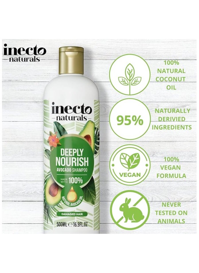 Inecto Naturals Inecto Naturals Deeply Nourish Avocado Shampoo,Shampooine Huile D'avocat 500ml  - Image 4
