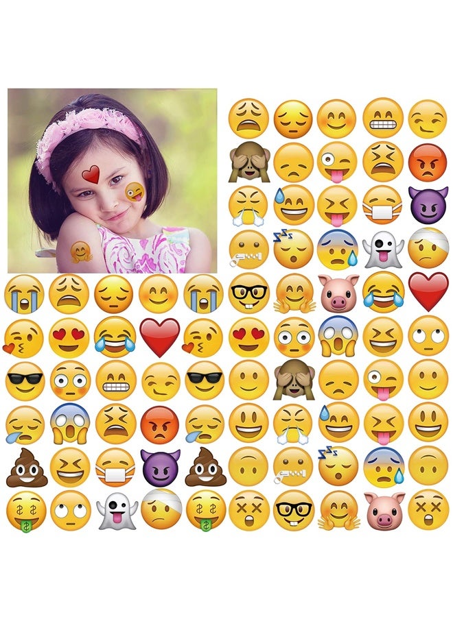 4 Sheets Cute Emoji Stickers Set, 13.5 x 18cm Cartoon Expression Decal Stickers, Waterproof Self-Adhesive Funny Emoticon Stickers for Journal, Laptop, Water Bottle, Notebook, Party Decor, Kids Reward Craft Supplies ﻿ - Image 1