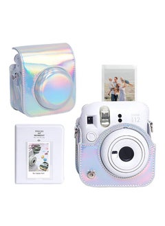 Y&D Case for Fujifilm Instax Mini 12 Camera Protective PU Leather Bag Cover with Adjustable Shoulder Strap and Photo Album 64 Pockets (Shiny Silver)  - Image 1