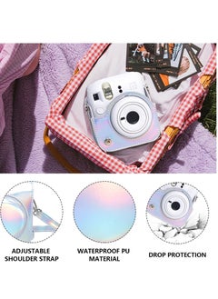 Y&D Case for Fujifilm Instax Mini 12 Camera Protective PU Leather Bag Cover with Adjustable Shoulder Strap and Photo Album 64 Pockets (Shiny Silver)  - Image 2