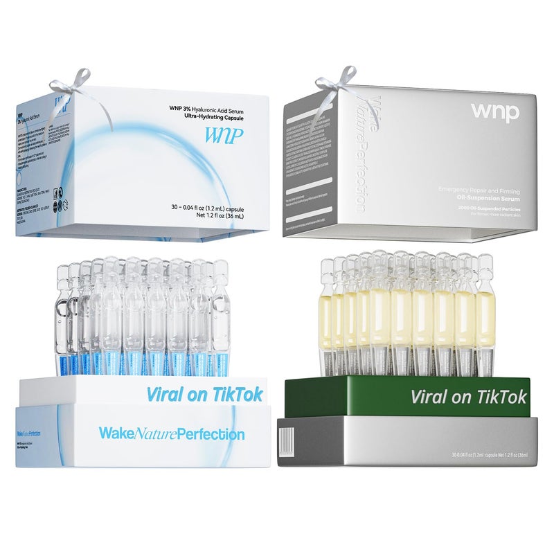WNP serum set: Ultra Hydrating Serum 3% 4D Hyaluronic Acid +Emergency Repair Firming Oil-Suspension Serum Hydrating+Skin Repair|Single-Use Vials Skincare for Sensitiveskin 72ml - Image 1
