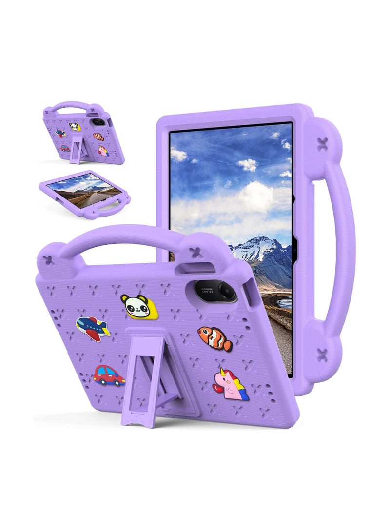 VKL Kids Case Compatible with Xiaomi Redmi Pad 2 2025 /Redmi Pad SE 2025 (11 inch), Shockproof Case with Shoulder Strap and Handle Stand (Light Purple) - Image 2