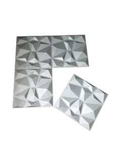 RATSAW 12 PCS 3D Wall Panels 3D Diamond Texture Wall Panels PVC Wallpaper Panels Wall Decoration Covering 50x50cm Silve  - Image 3