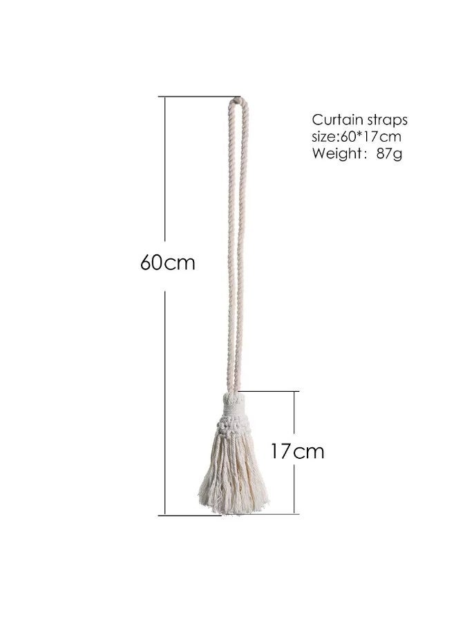 Strength Factory Handwoven Curtain Tiebacks, Arabic-Style Tassel Tie Ropes for Home Soft Furnishings - Image 3