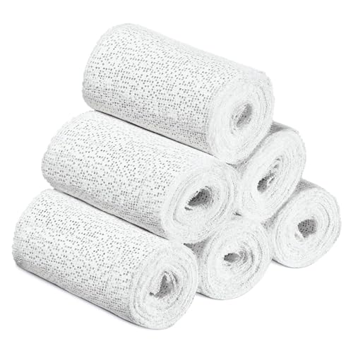 Yeasing Plaster Coth Rolls 6 Pack Plaster Gauze Bandage Plaster Strip Gauze Wrap for Body Casts Craft Projects Belly Molds 3in x 106 inch - Image 2