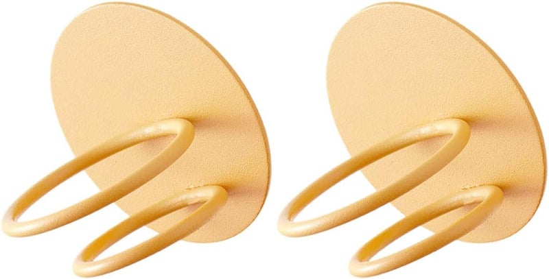 PRETYZOOM Wall-mounted Makeup Puff Rack Holder, 2pcs Yellow Egg Sponge Display Stand Organizer for Facial Sponges and Powder Puff Storage in Bathroom - Image 1