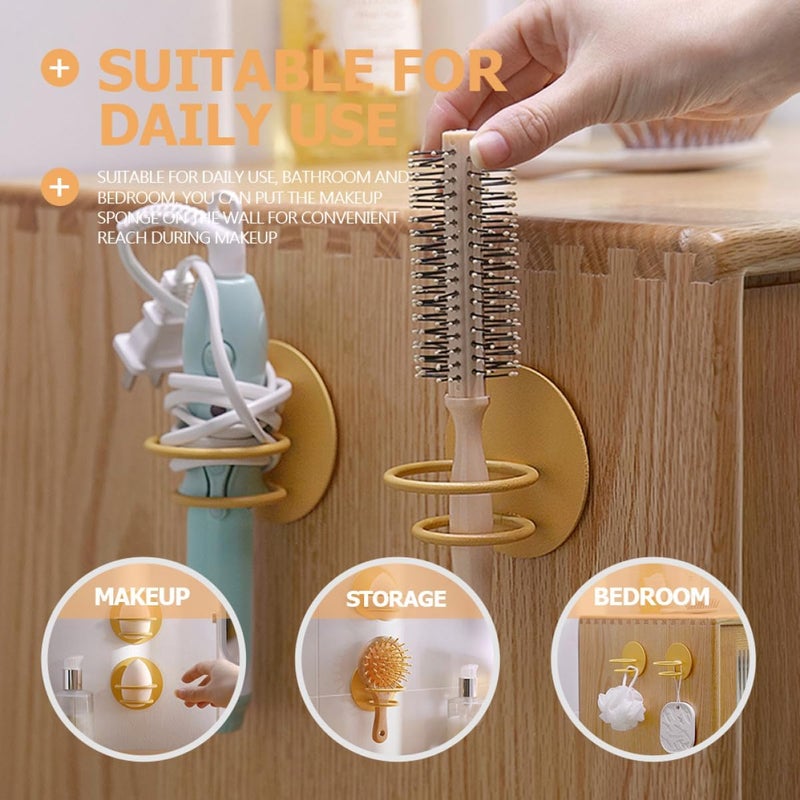 PRETYZOOM Wall-mounted Makeup Puff Rack Holder, 2pcs Yellow Egg Sponge Display Stand Organizer for Facial Sponges and Powder Puff Storage in Bathroom - Image 4