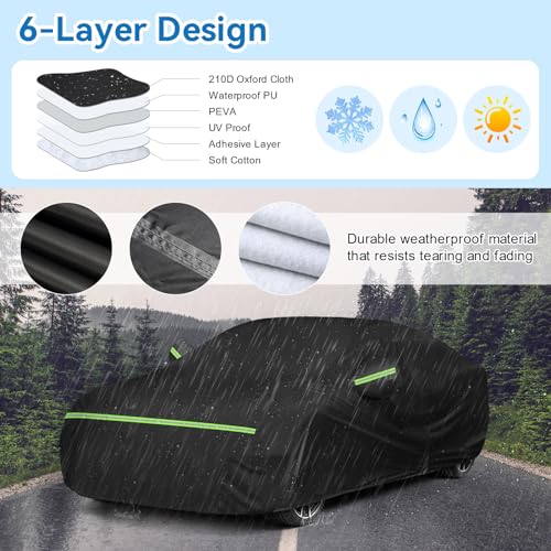 BIGACOVER Car Cover for BMW M4/ 4 Series 420i 428i 430i 435i 440i /4 Coupe 2014-2024, Waterproof 210D Oxford Cloth and Cotton Cover Outdoor Full Car Covers with Zipper Windproof Heavy Duty All Weather - Image 2