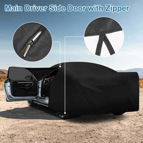 BIGACOVER Car Cover for BMW M4/ 4 Series 420i 428i 430i 435i 440i /4 Coupe 2014-2024, Waterproof 210D Oxford Cloth and Cotton Cover Outdoor Full Car Covers with Zipper Windproof Heavy Duty All Weather - Image 4