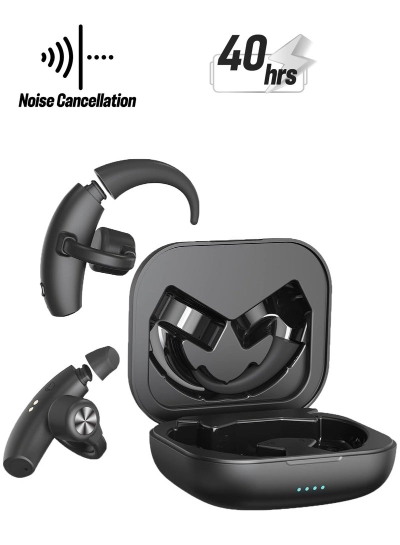 Wireless Earbuds Ear Clip Bone Conduction Headphones, Bluetooth 5.3 Open Ear Headphones 40Hrs with Charging Case, Built-in Mic, Open Ear Earbuds Bone Conduction Earbuds for Workout Running - Image 1