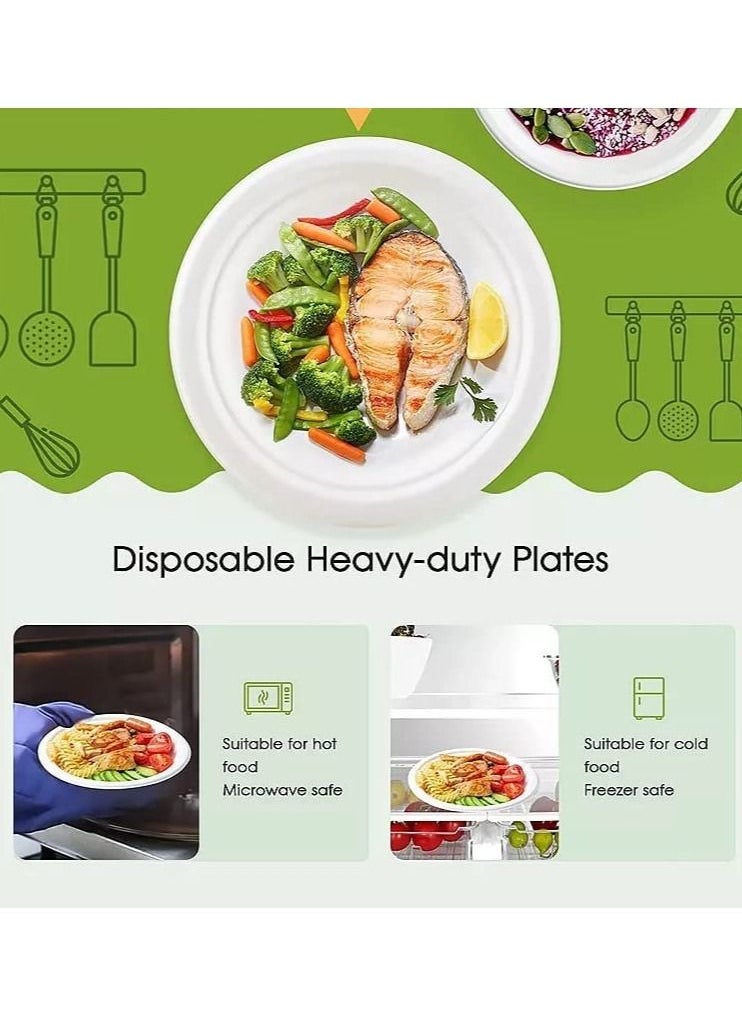 500pack Disposable Round Foam Plates for Tableware Birthday Parties Office Home Events Camping 9inch