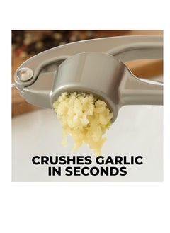 MahMir MahMir® Kitchen Premium Garlic Press with Soft, Easy to Squeeze Handle Includes Silicone Garlic Peeler & Cleaning Brush  3 Piece Garlic Mincer Tool Sturdy Easy to Clean Garlic and Ginger Crusher  - Image 4