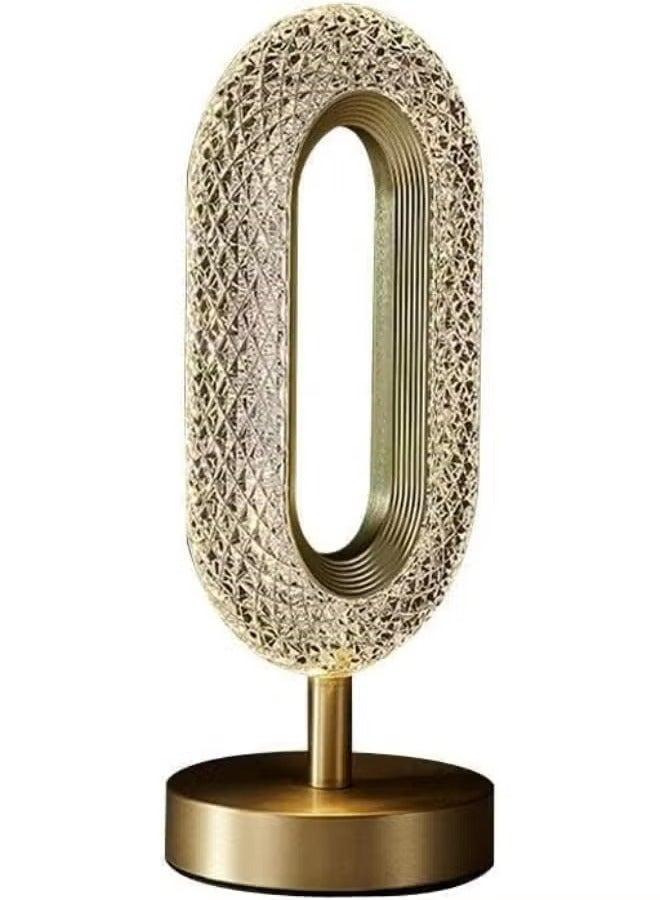 Bedside & Office Desk Lamp – Touch-Control 3-Step Dimmable LED with USB Rechargeable Battery Crystal Diamond Accents - Image 1