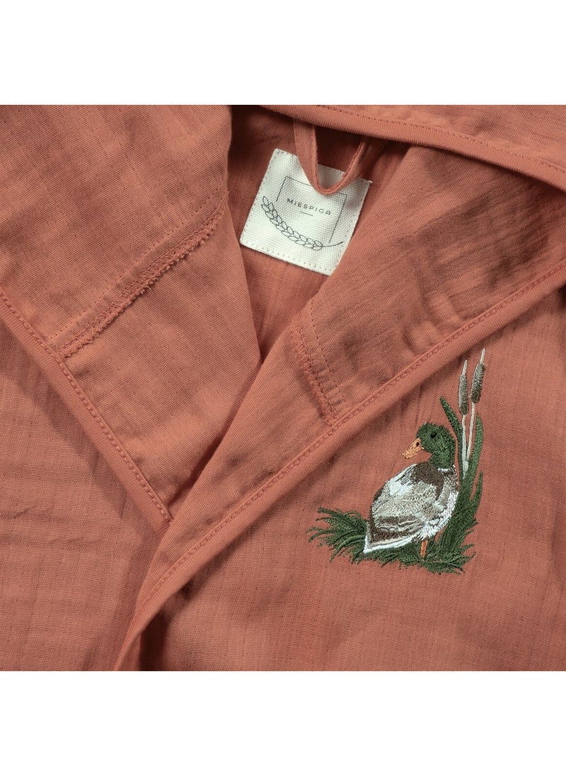 Miespiga Duck Embroidered Children's Muslin Bathrobe  - Image 2