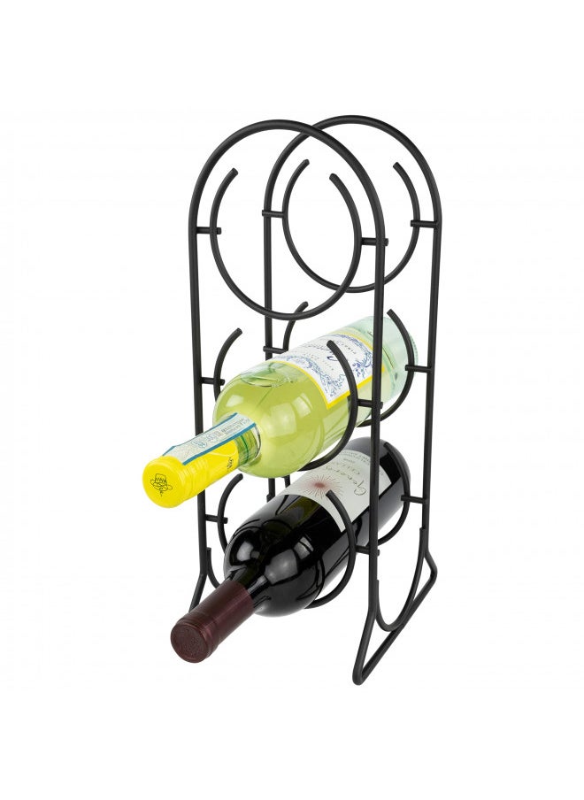 Spectrum Diversified Horseshoe Rack, 3 Holder Countertop Storage, Holds Standard & Jumbo Wine, Modern Kitchen Décor & Storage, 3 Bottle