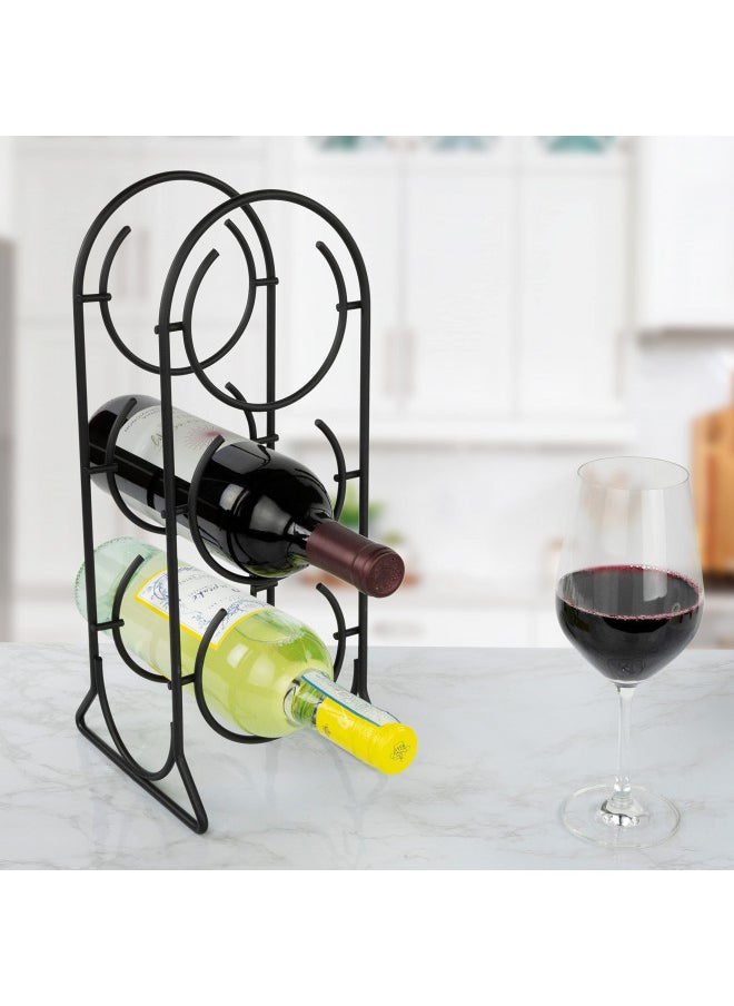 Spectrum Diversified Horseshoe Rack, 3 Holder Countertop Storage, Holds Standard & Jumbo Wine, Modern Kitchen Décor & Storage, 3 Bottle
