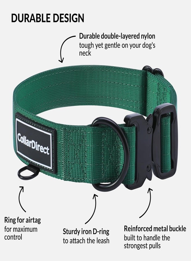 CollarDirect Heavy Duty Dog Collar for Large or Medium Dogs, Adjustable Strong Dog Collar for Active Dogs, Double-Layered Nylon (Green, 14-20) - Image 3