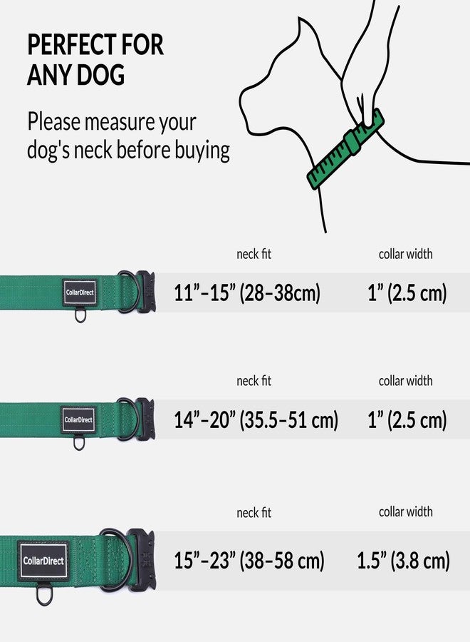 CollarDirect Heavy Duty Dog Collar for Large or Medium Dogs, Adjustable Strong Dog Collar for Active Dogs, Double-Layered Nylon (Green, 14-20) - Image 5