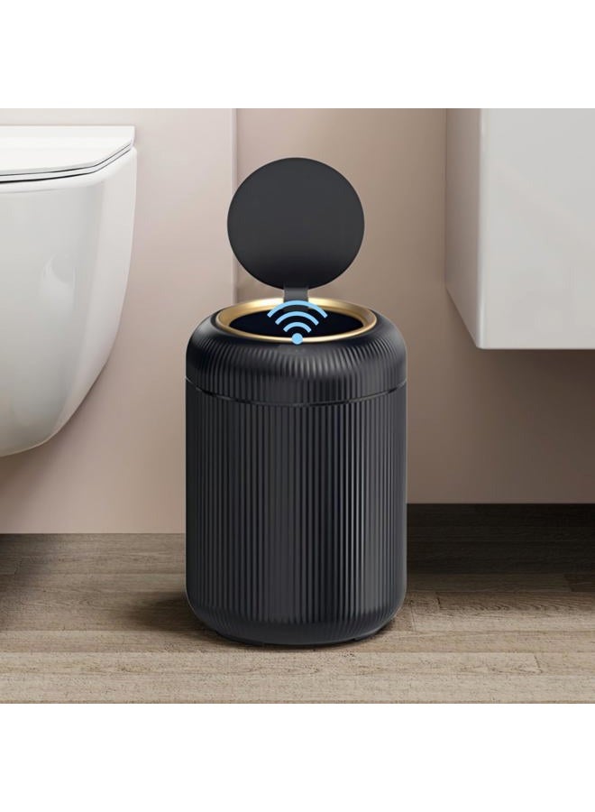 URALFA Motion Sensor Trash Can with Lid, 3 Gallon / 11 L Automatic Bathroom Trash Can, Touchless Trash Bin, Smart Plastic Garbage Can for Bedroom, Kitchen, Living Room, Office, Black - Image 1